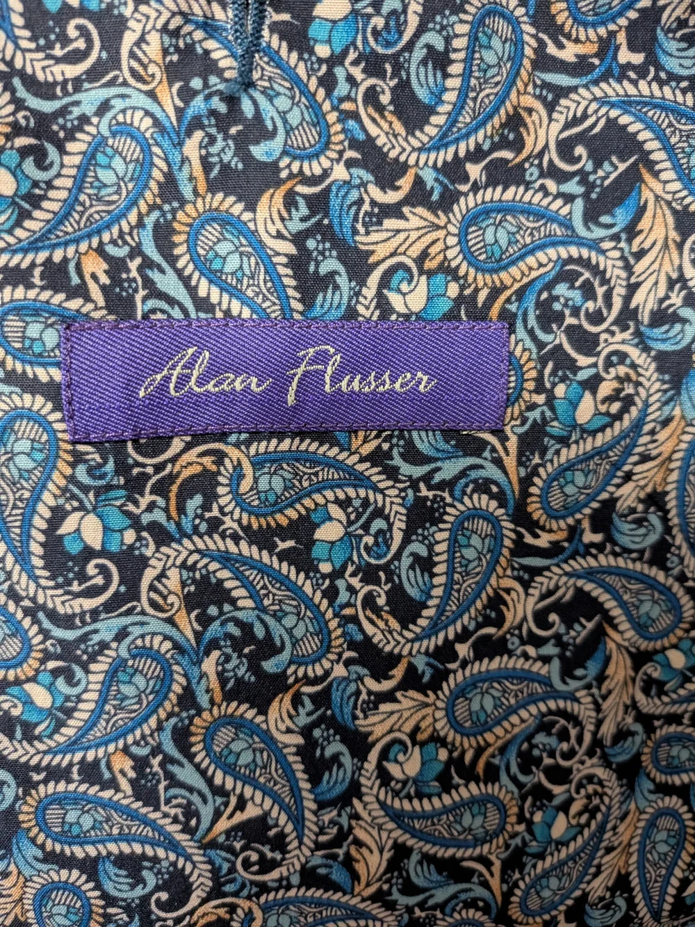 Alan Flusser Men's Navy Sport Coat with Paisley Lining